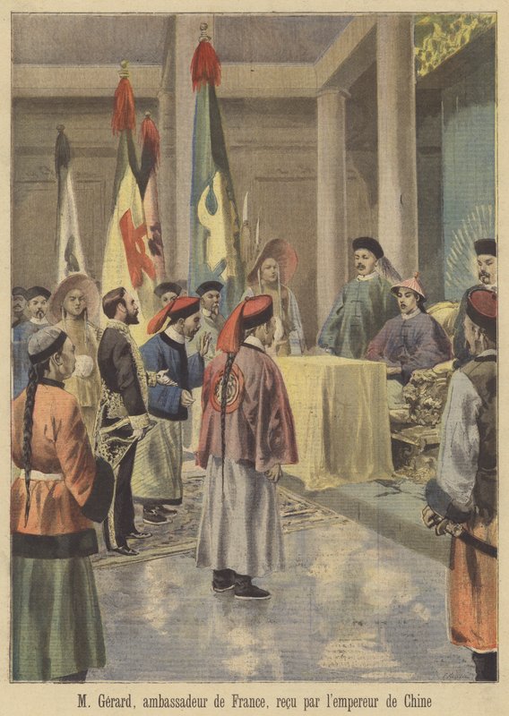 Auguste Gerard, den franske ambassadøren i Kina, mottatt av keiseren av Fortune Louis Meaulle