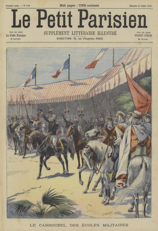 Kavaleriparade av de franske militærakademiene av Fortune Louis Meaulle