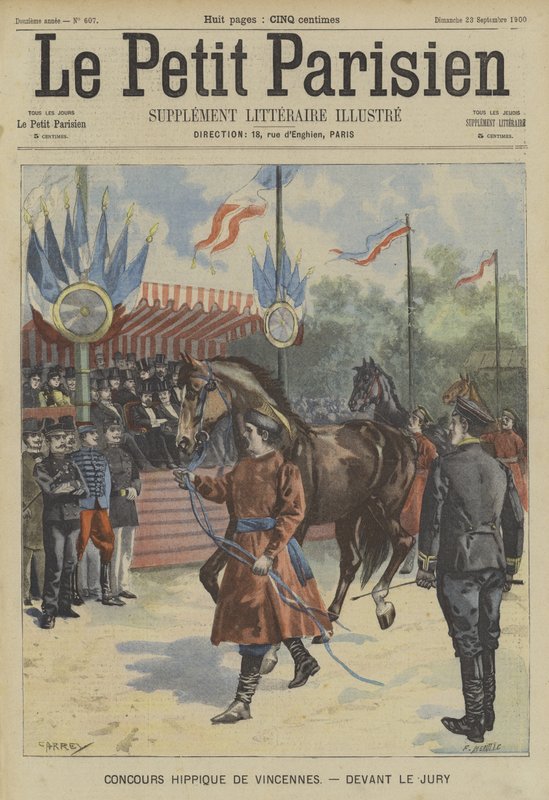 Hester paraderte foran juryen ved en konkurranse i Vincennes, Paris av Fortune Louis Meaulle