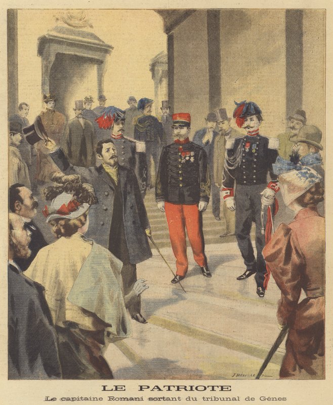 Patrioten. Kaptein Romani forlater rettssaken i Genova av Fortune Louis Meaulle