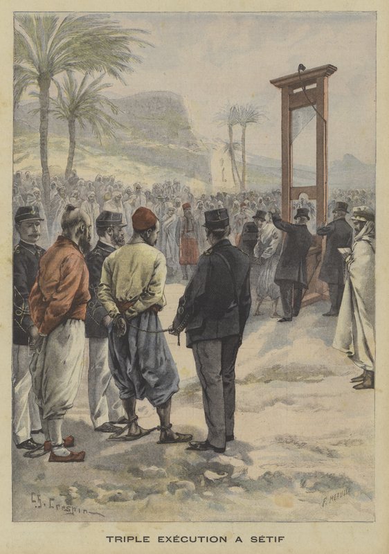 Trippel henrettelse i Setif, Algerie av Fortune Louis Meaulle