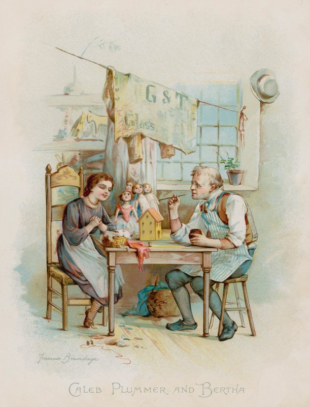 Caleb Plummer og Bertha (chromolitho) av Frances Brundage