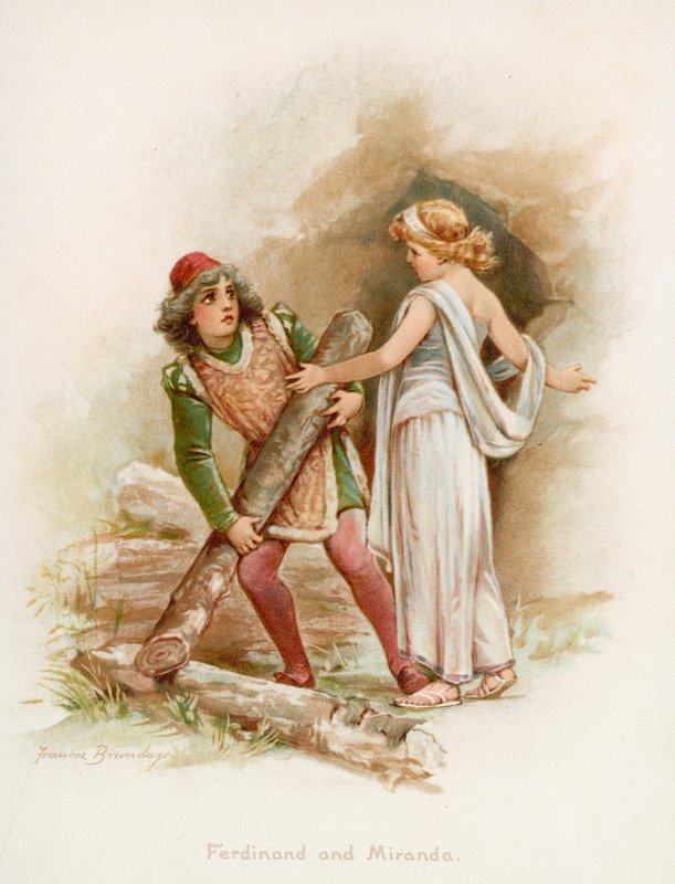 Ferdinand og Miranda fra Shakespeares The Tempest av Frances Brundage