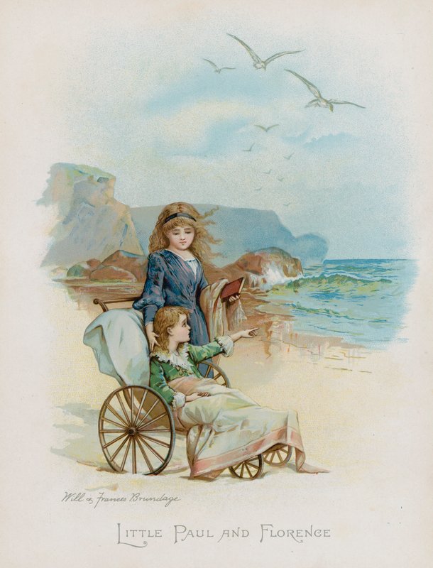 Lille Paul og Firenze (chromolitho) av Frances Brundage