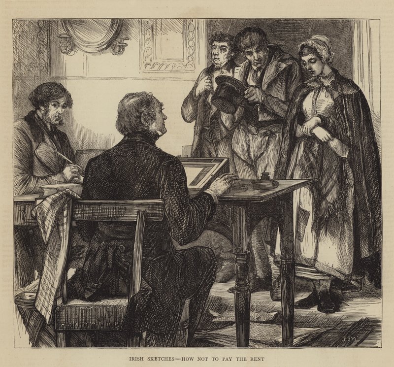 Irish Sketches, hvordan ikke betale husleien av Francis S. Walker