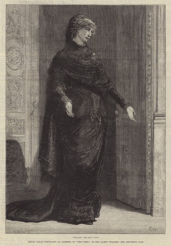 Mademoiselle Sarah Bernhardt som Gilberte, i Frou-Frou, på Gaiety Theatre av Francis S. Walker