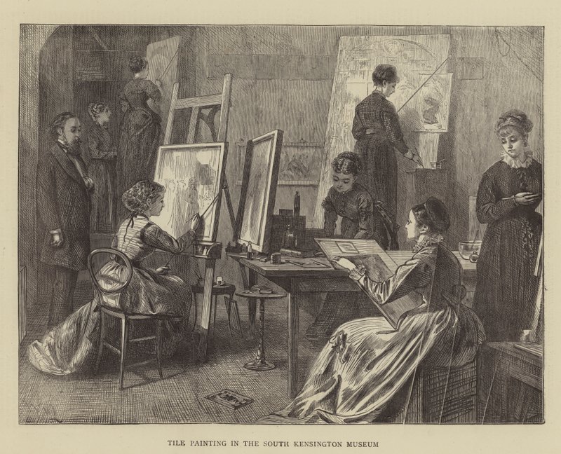 Flismaleri i South Kensington Museum av Francis Wilfred Lawson