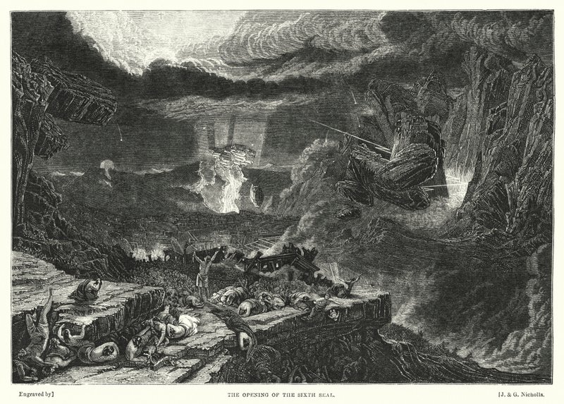 Åpningen av det sjette seglet (gravering) av Francis (after) Danby