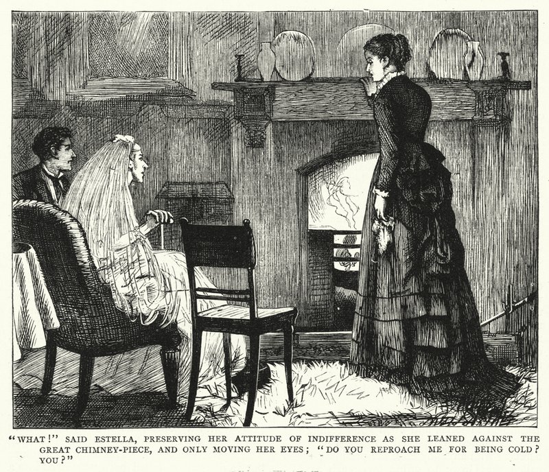 Illustrasjon for store forventninger av Charles Dickens (gravering) av Francis Arthur Fraser
