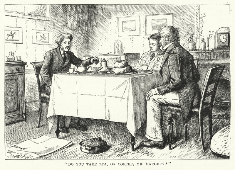 Illustrasjon for store forventninger av Charles Dickens (gravering) av Francis Arthur Fraser