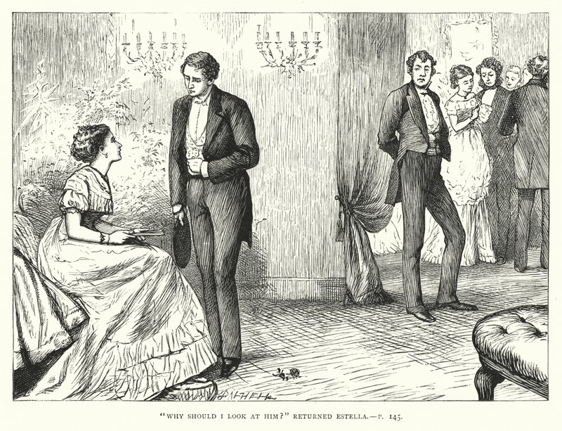 Illustrasjon for store forventninger av Charles Dickens (gravering) av Francis Arthur Fraser