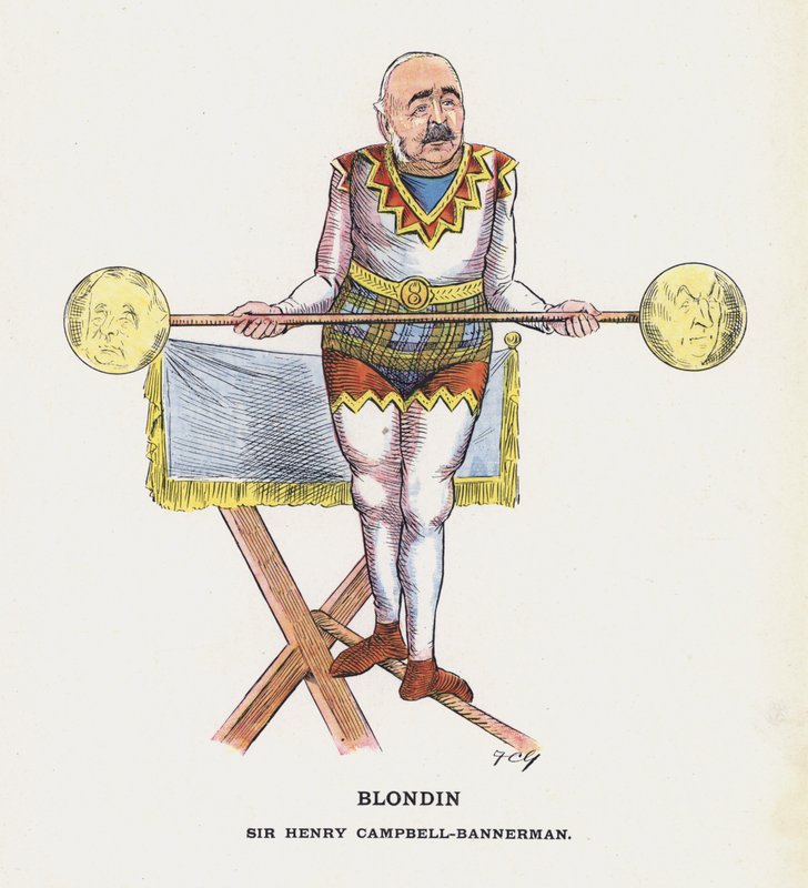 Blondin, Sir Henry Campbell-Bannerman (farge litho) av Francis Carruthers Gould
