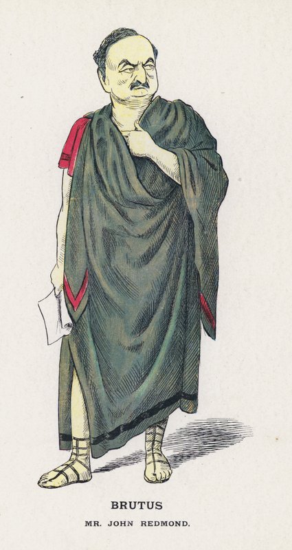 Brutus, Mr John Redmond (farge litho) av Francis Carruthers Gould