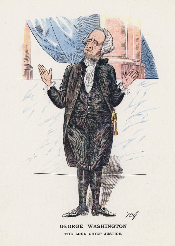 George Washington, Lord Chief Justice (farge litho) av Francis Carruthers Gould