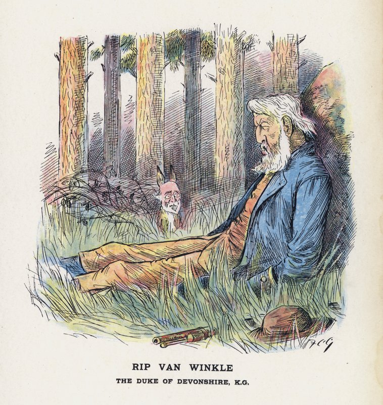 Rip Van Winkle, hertugen av Devonshire (farge litho) av Francis Carruthers Gould