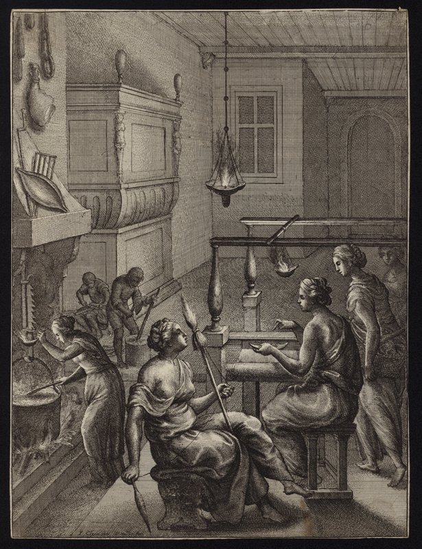 Kvinner på jobb av Francis Cleyn