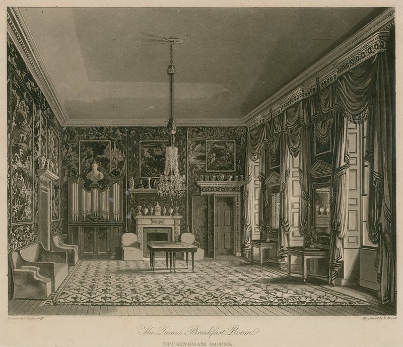 Dronningens frokostrom, Buckingham House av Francis Phillip Stephanoff