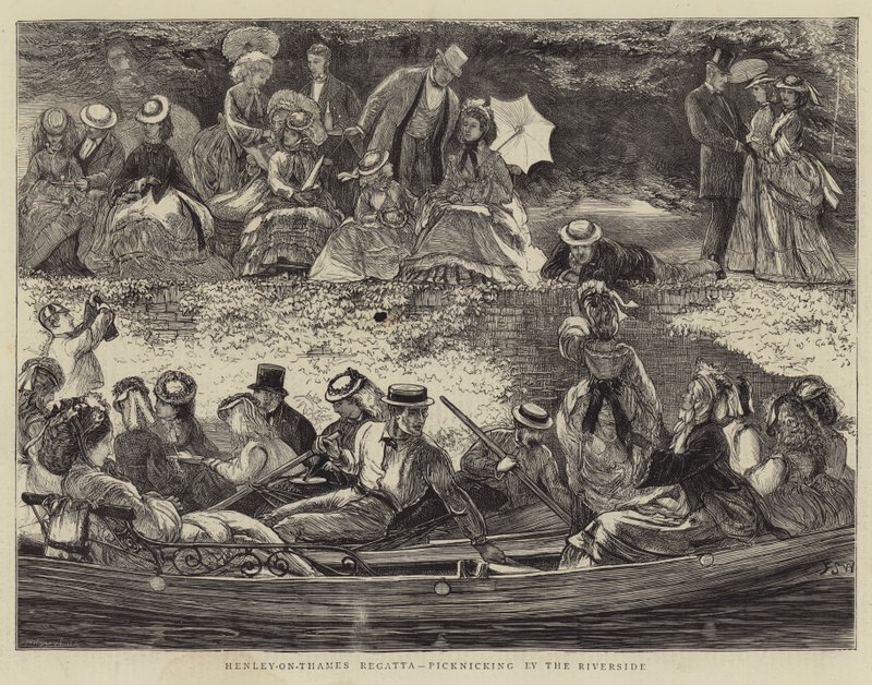 Henley-on-Thames Regatta, picknick ved elvebredden av Francis S. Walker