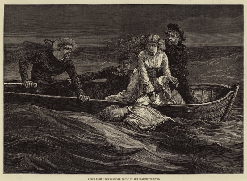 Scener fra The Scuttled Ship, på Olympic Theatre av Francis S. Walker