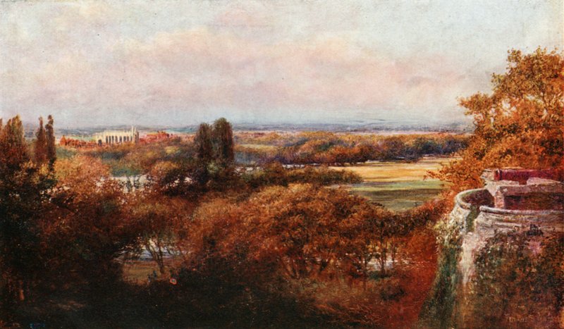 Themsen og Eton fra terrassen, Windsor Castle av Francis S. Walker
