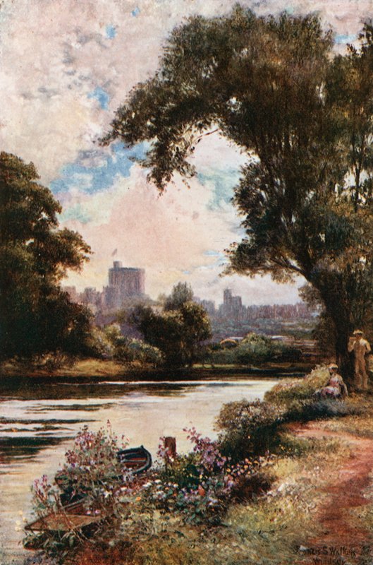 Windsor Castle fra nær Eton-slusen av Francis S. Walker