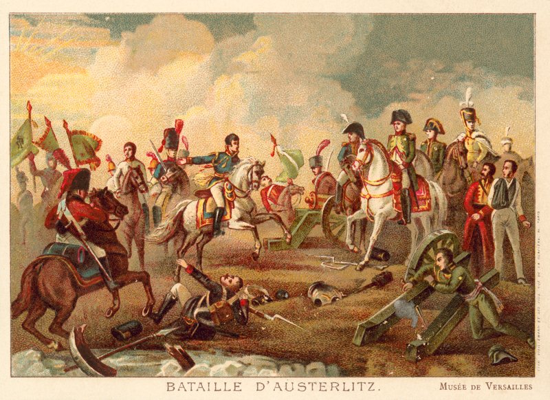 Slaget ved Austerlitz, 1805 (chromolitho) av Francois Pascal Simon Gerard