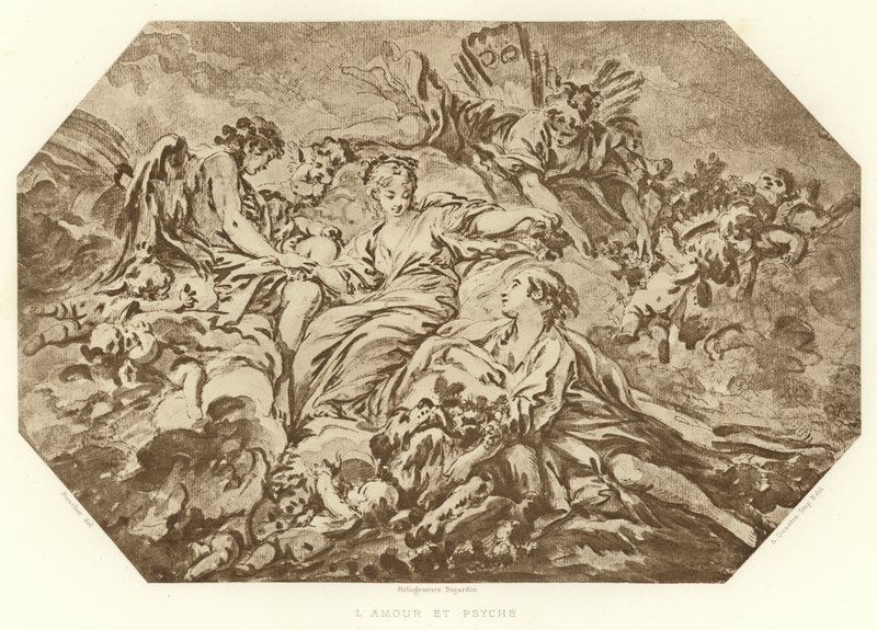Amor og psyke (gravering) av Francois (after) Boucher