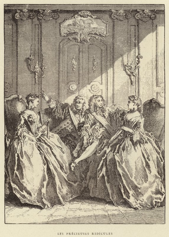 Les Precieuses Ridicules (gravering) av Francois (after) Boucher