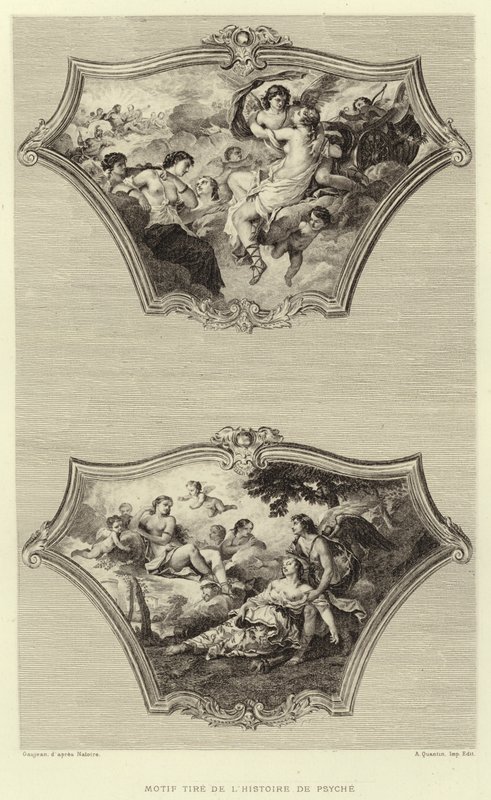 Mønsterdekk fra historien om Psyche (gravering) av Francois (after) Boucher