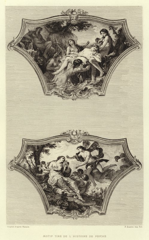 Mønsterdekk fra historien om Psyche (gravering) av Francois (after) Boucher