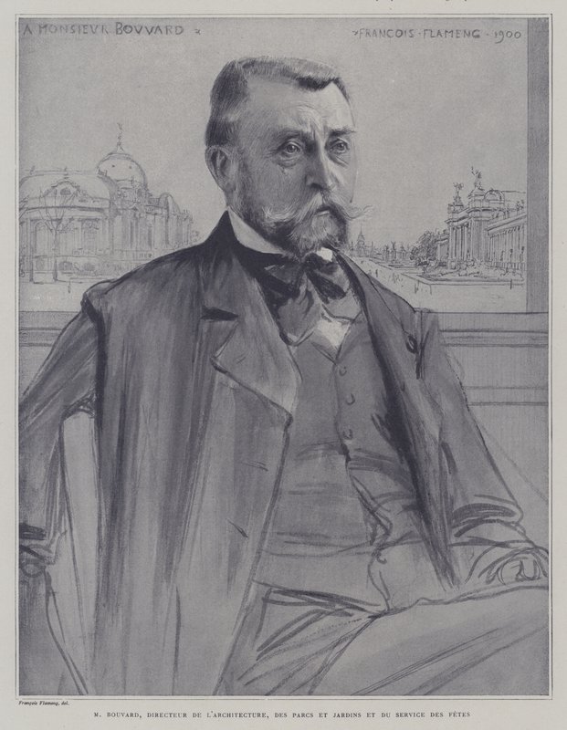 Joseph-Antoine Bouvard , fransk arkitekt og administrator (litho) av Francois (after) Flameng