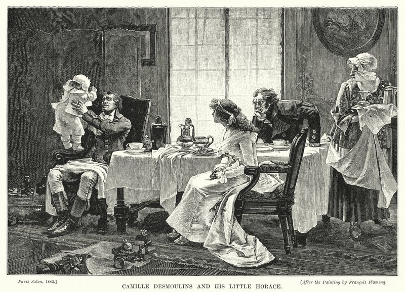 Camille Desmoulins og hans lille Horace av Francois Flameng