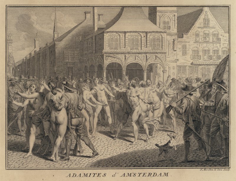 Adamitter på gatene i Amsterdam, Nederland av Francois Morellon la Cave