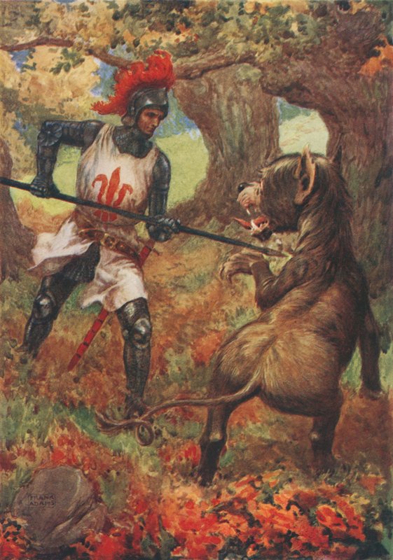 Sir Calidore and the Blatant Beast, fra The Faerie Queene av Edmund Spenser av Frank Adams