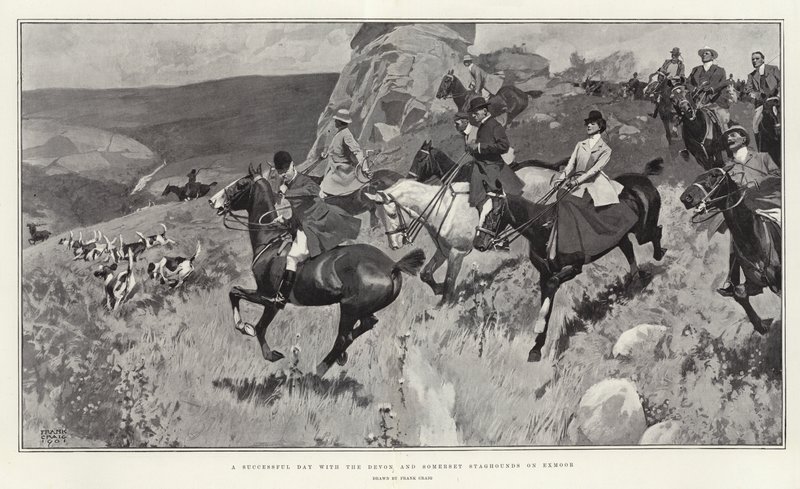 En vellykket dag med Devon og Somerset Staghounds på Exmoor av Frank Craig