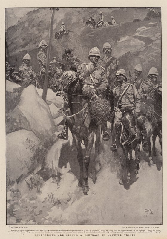 Sammenligninger er Odious, a Contrast in Mounted Troops av Frank Craig