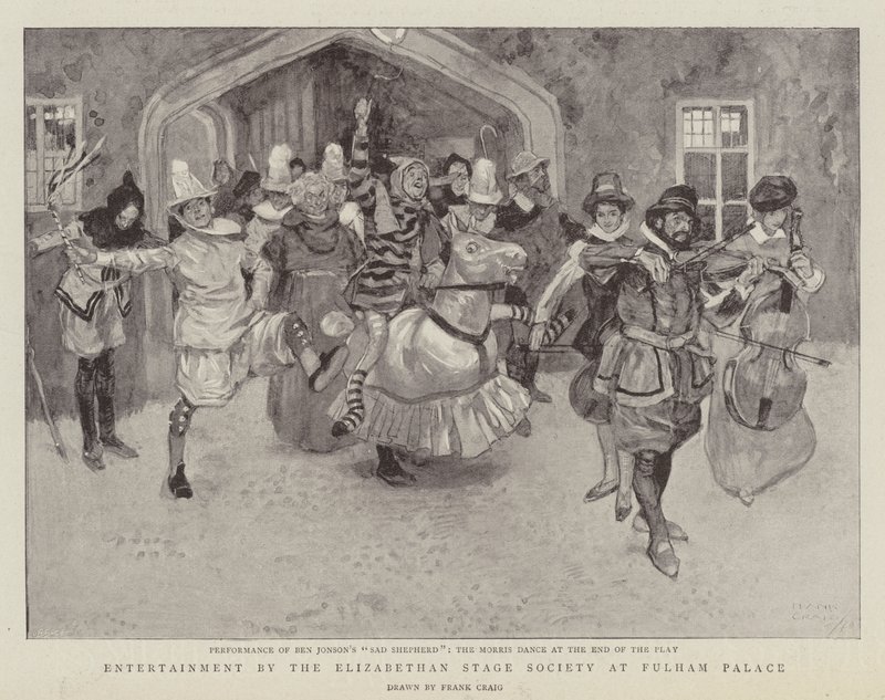 Underholdning av Elizabethan Stage Society på Fulham Palace av Frank Craig