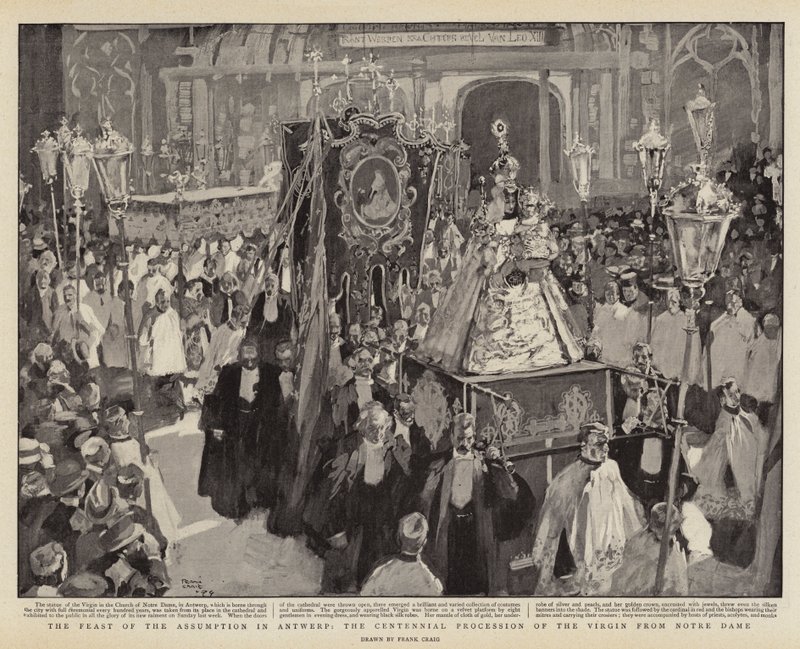 Himmelfartsfesten i Antwerpen, Jomfruens hundreårsprosesjon fra Notre Dame av Frank Craig