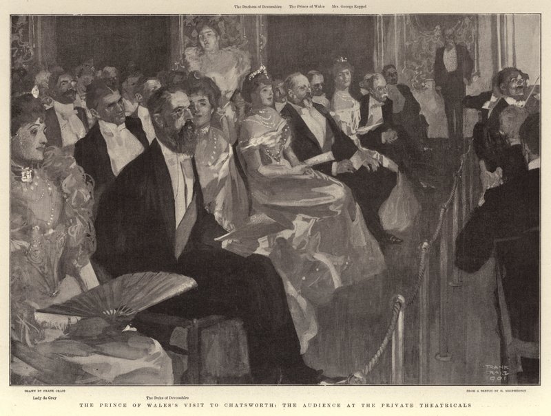 Prinsen av Wales besøk til Chatsworth, publikum ved de private teatrene av Frank Craig