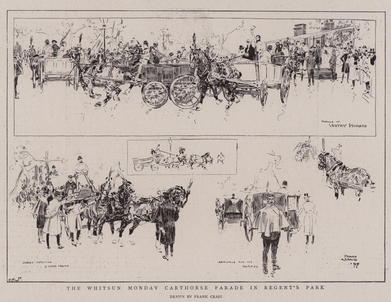 Whitsun Monday Carthorse Parade i Regent's Park av Frank Craig