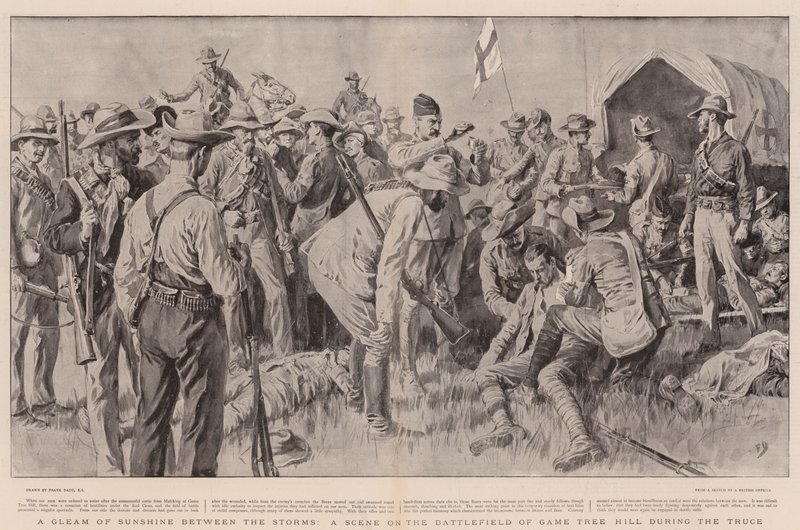 Et glimt av solskinn mellom stormene, en scene på slagmarken til Game Tree Hill under våpenhvilen av Frank Dadd