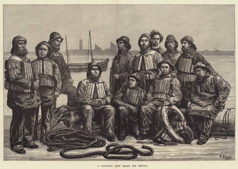 Et livbåtmannskap klar for tjeneste av Frank Dadd