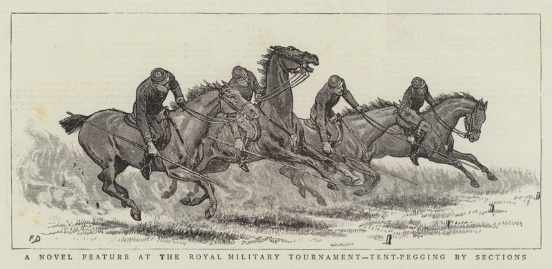 Et nytt innslag ved Royal Military Tournament, teltfesting etter seksjoner av Frank Dadd