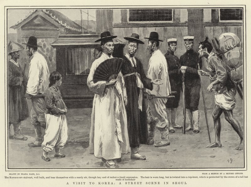 Et besøk til Korea, en gatescene i Seoul av Frank Dadd