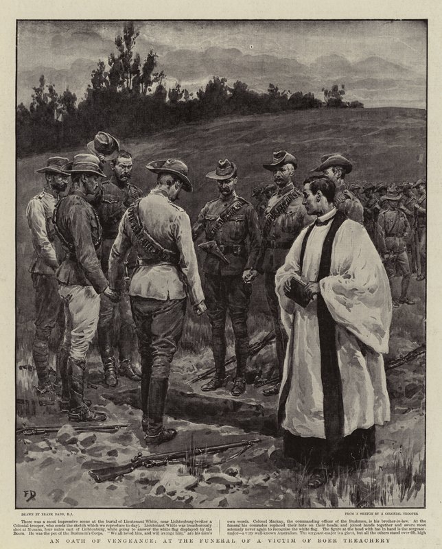 En hevnens ed, ved begravelsen til et offer for boerforræderi av Frank Dadd