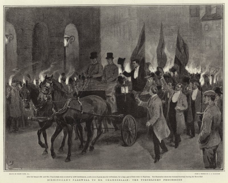 Birminghams farvel til Mr Chamberlain, fakkeltoget av Frank Dadd