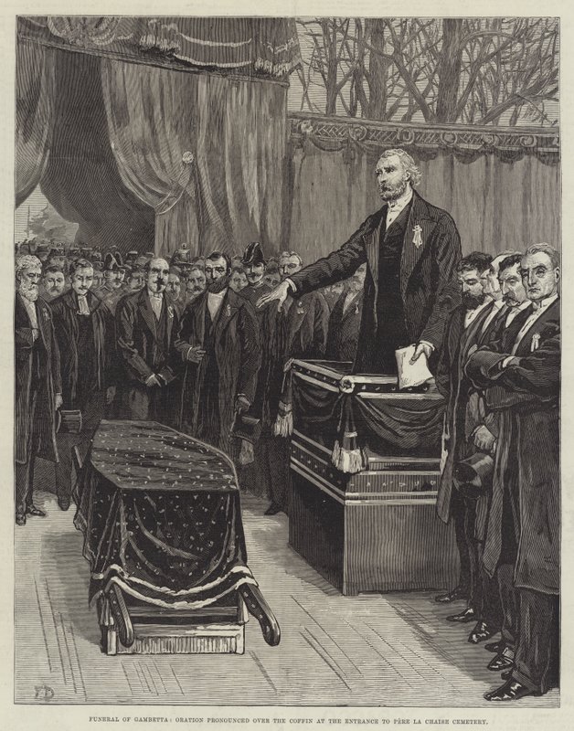 Begravelse av Gambetta, Oration uttalt over kisten ved inngangen til Pere La Chaise kirkegård av Frank Dadd