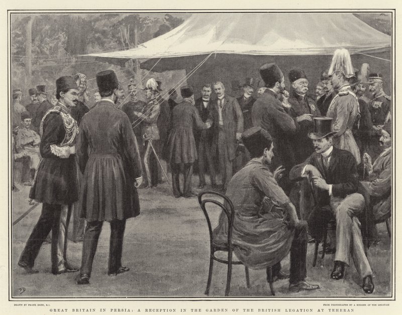 Storbritannia i Persia, en mottakelse i hagen til den britiske legasjonen i Teheran av Frank Dadd