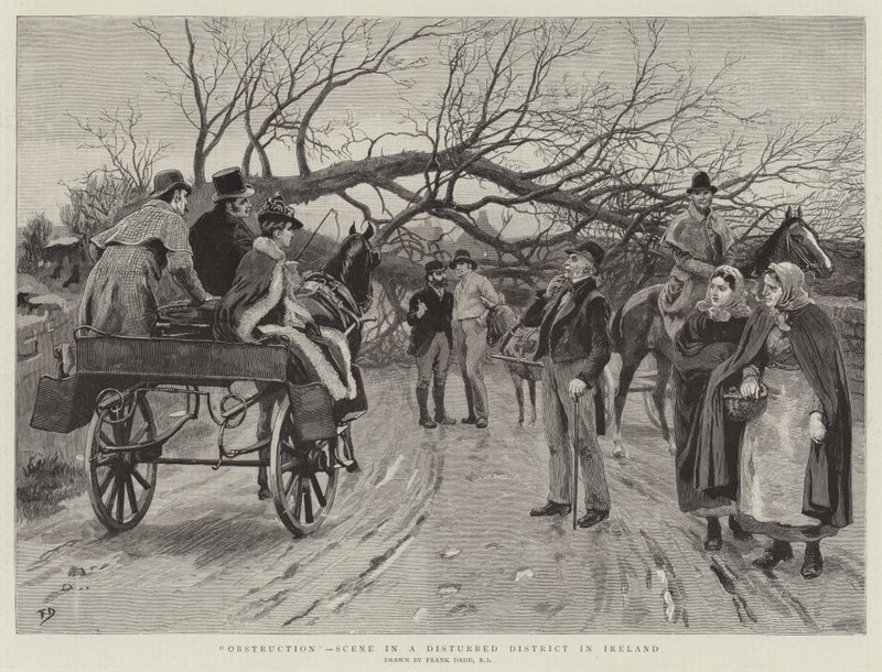 Hindring, scene i et forstyrret distrikt i Irland av Frank Dadd