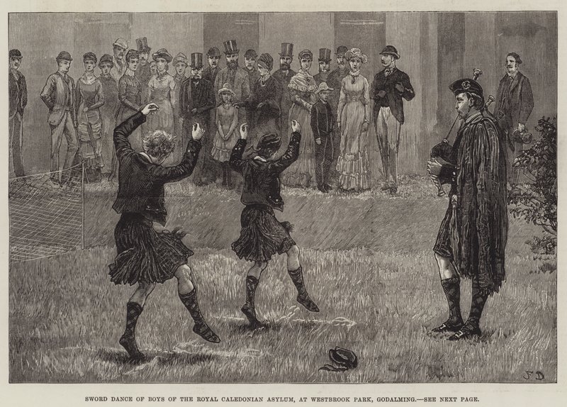 Sword Dance of Boys of the Royal Caledonian Asylum, i Westbrook Park, Godalming av Frank Dadd